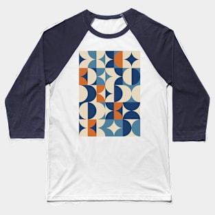 Blue Geometric Blocks Composition Baseball T-Shirt